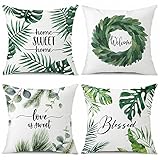 Ohok Housse de Coussin Motif Géométrique Botanique