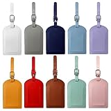 10 Pcs Etiquette Valise, Etiquette Bagage En Pu Cuir,