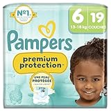 Pampers Premium Protection Taille 6, 19 Couches, 13kg-18kg,
