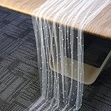 Chemin de Table Perle, 300x90cm Nappe en Dentelle Perlée