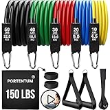 PORTENTUM Elastique musculation avec 5 niveaux différents