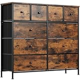 Clevich Commode Tiroir, avec 10 tiroirs en Tissu, Plateau