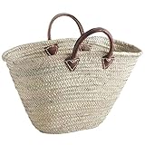Panier de plage artisanal en feuilles de palmier naturel,