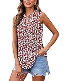 WNEEDU Femmes D'été Débardeur Col en V Haut Décontracté