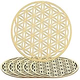 6 Pièces Fleur de Vie en Bois, Dessous de Verre Panneau