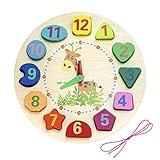 Puzzles en Bois Horloge Apprentissage Jouet Horloge