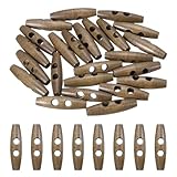 sourcing map Lot de 24 boutons à bascule en bois d'olivier