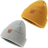 AHAHA 2PCS Bonnet Bebe Garçon Doux et Souple Bonnet