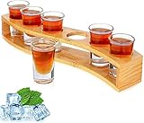 Lot de 6 verres à liqueur de 3 cl avec support et verres