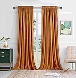 Rideaux en Velours Orange pour Salon Isolation Thermique