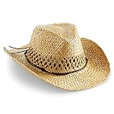 Chapeau de cowboy - Pour l'été - En paille, naturel,