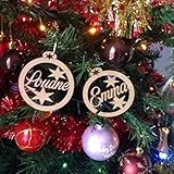 Boule de noël personnalisée prénom au choix en bois