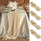 LOMOHOO Lot de 4 chemins de table en étamine - Style