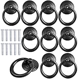 smatime 10 Pcs Noir Poignée d'Armoire Metal Bouton