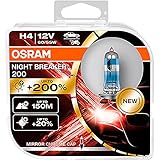 OSRAM NIGHT BREAKER 200, H4, + 200% de Lumière Supplémentaire,