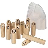 Jeu de quilles en bois 5 ans to 99 ans, Beige