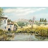 Poster de Provence, ''Mas de Provence et son étang