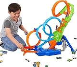 Hot Wheels Coffret Ultra Crash Looping avec 4 loopings,