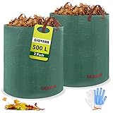 Lot de 2 sacs poubelle de jardin de 500 l, imperméables
