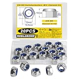 20 Pcs Ecrou M10 Inox, Ecrou Nylstop M10, DIN 985 Écrou
