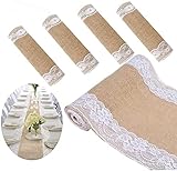 JIUERYY Dentelle Chemin de Table en Jute Naturel Décoration