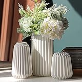 Vase Décoratif - Set de 3 Vases en Céramique Blanche,pour
