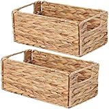 Vagusicc Wicker Storage Basket, Set of 2 Hand-Woven