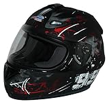 protectWEAR - Casque de moto noir rouge mat FS-801-99R