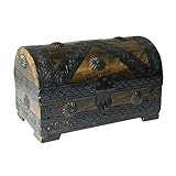 Coffret-Pirate Trésor 19x11x12cm Bois de manguier Style