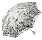 LCY Parapluie pare-soleil pliable pour femme, en dentelle