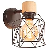 iDEGU Applique Murale Industrielle Design Cage en Métal