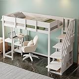 PUGSDRLY Lit Mezzanine Enfant 90x200cm avec Bureau