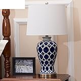 Lampe de céramique de grille peinte à la main/ lampe