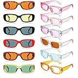 Fiada 12 Paires Lunettes de Soleil Rectangulaires à