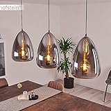 Suspension Francisco en métal anthracite et verre fumé,