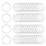 TOAOB 100pcs 25mm Argenté Anneaux Verre de Vin Charm