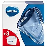 BRITA Carafe filtrante Marella bleue + 3 filtres MAXTRA+,