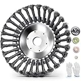 HAUSPROFI Tête Brosse Désherbage 8 Pouces Métallique,
