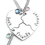 Jovivi 3PCS Bijoux Pendentif Collier Coeur Puzzle Best