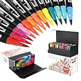hhhouu 100 Couleurs Aquarelle Stylos Feutres Double