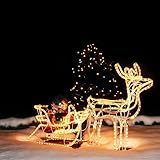 Renne avec traîneau tube LED lumineux 11 m pour intérieur