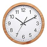 NUOVO Horloge Murale Ronde en Plastique Bois de 10