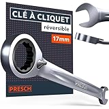 PRESCH Clé à cliquet réversible 17mm - Angle de reprise