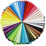 NECXON Lot de 50 Tissus Patchwork de Couleur Unie pour