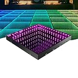 Tunnel lumineux miroir infini, dalles de piste de danse