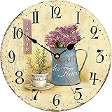 Toudorp 8 Pouces Horloge Murale Florale française à