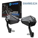 FENRIR E24 Homologué Noir Moto Retroviseur Embout De