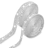 2 Mètres de Ruban Argenté Strass a Coller, Strass Autocollant,