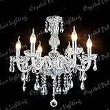 Ridgeyard Classique 6 Feux Pampilles Lustre Verre K9