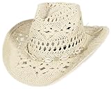 GEMVIE Chapeau de Cowboy Unisexe de Paille Western